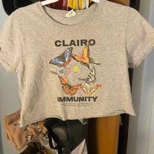 Gray CLAIRO Graphic Crop Top